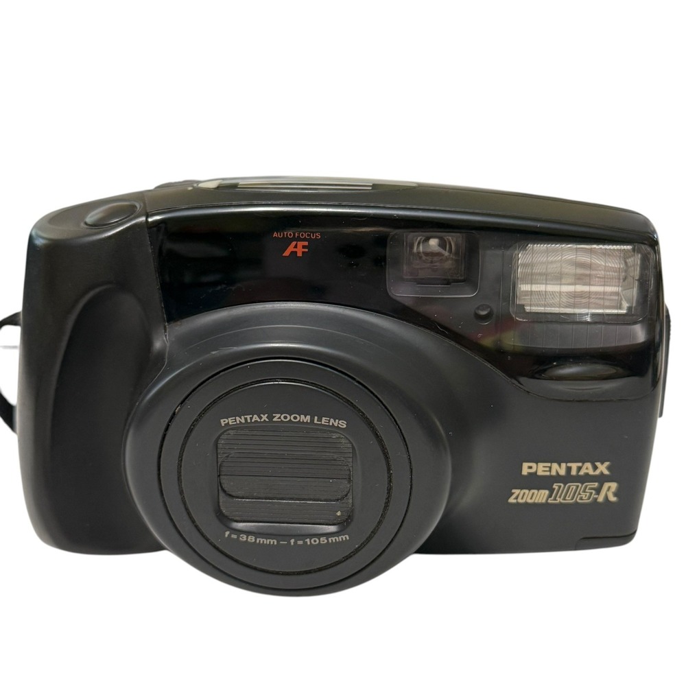 Pentax Zoom 105-R 35mm Point & Shoot Film Camera & Case Untested